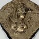 Louis XVI Style Chimney Bellows in Repoussé Brass with Female Effigy