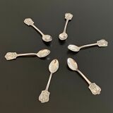 6 small silver/punch Gulden plated teaspoons