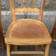 Set of 5 mismatched vintage blond wood bistro chairs