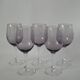 Set of 5 70s purple bubbled glass wine glasses