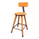 Vintage industrial workshop stool in wood, 1950s