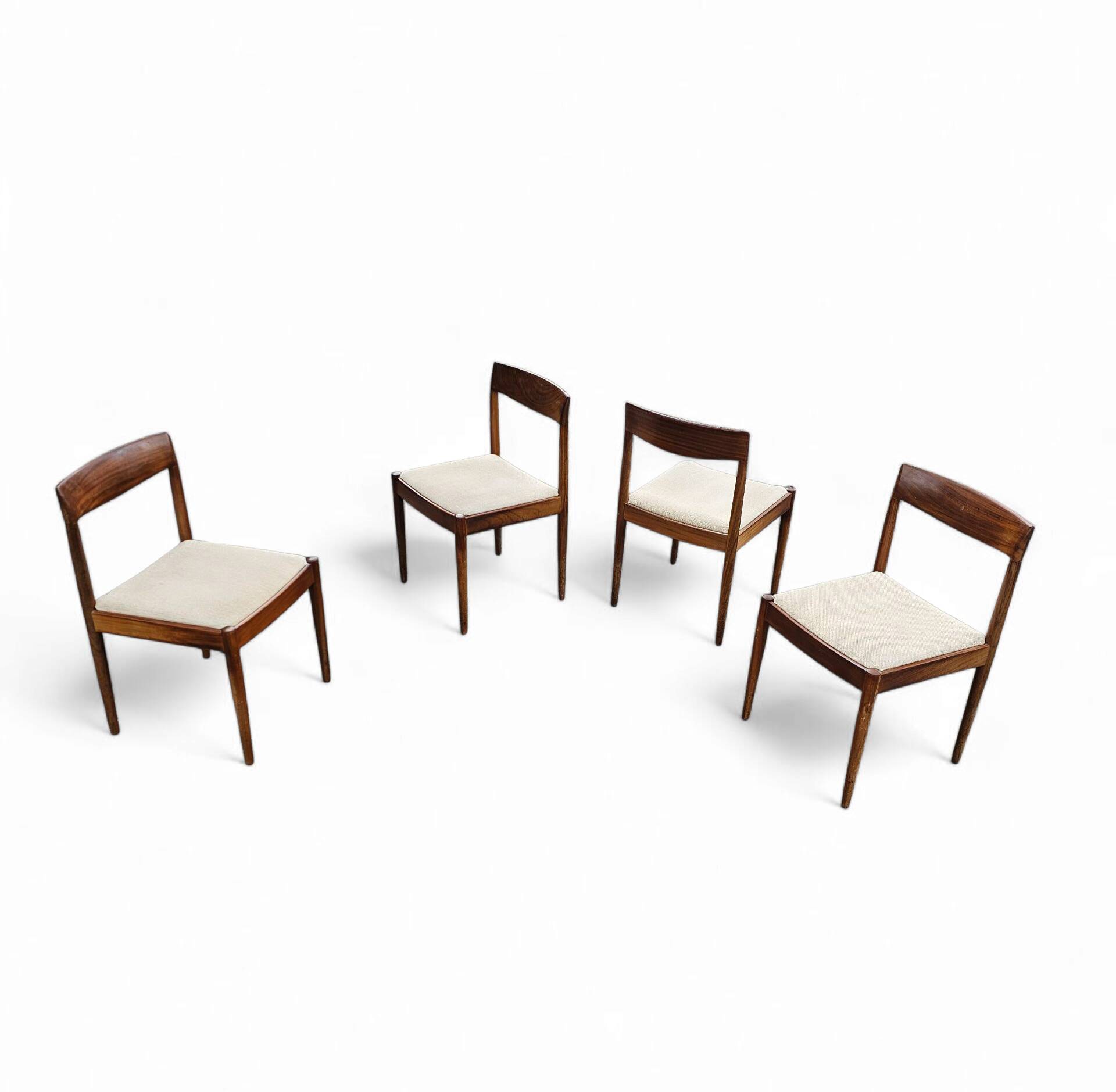 4 Scandinavian teak dining chairs / 1970s