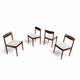 4 Scandinavian teak dining chairs / 1970s