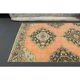 1970s Turkish Oushak Handmade Wool Cotton Orange Runner 98x378