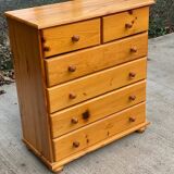 Commode 6 tiroirs en pin massif