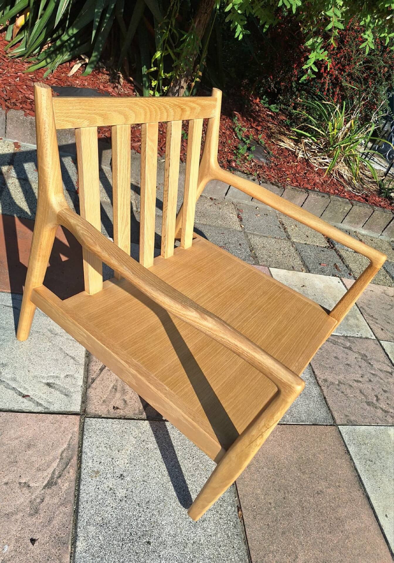 AMPM fauteuil Dilma chêne naturel neuf, meuble design scandinave