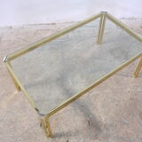Table basse italienne chromée et verre, années 1970