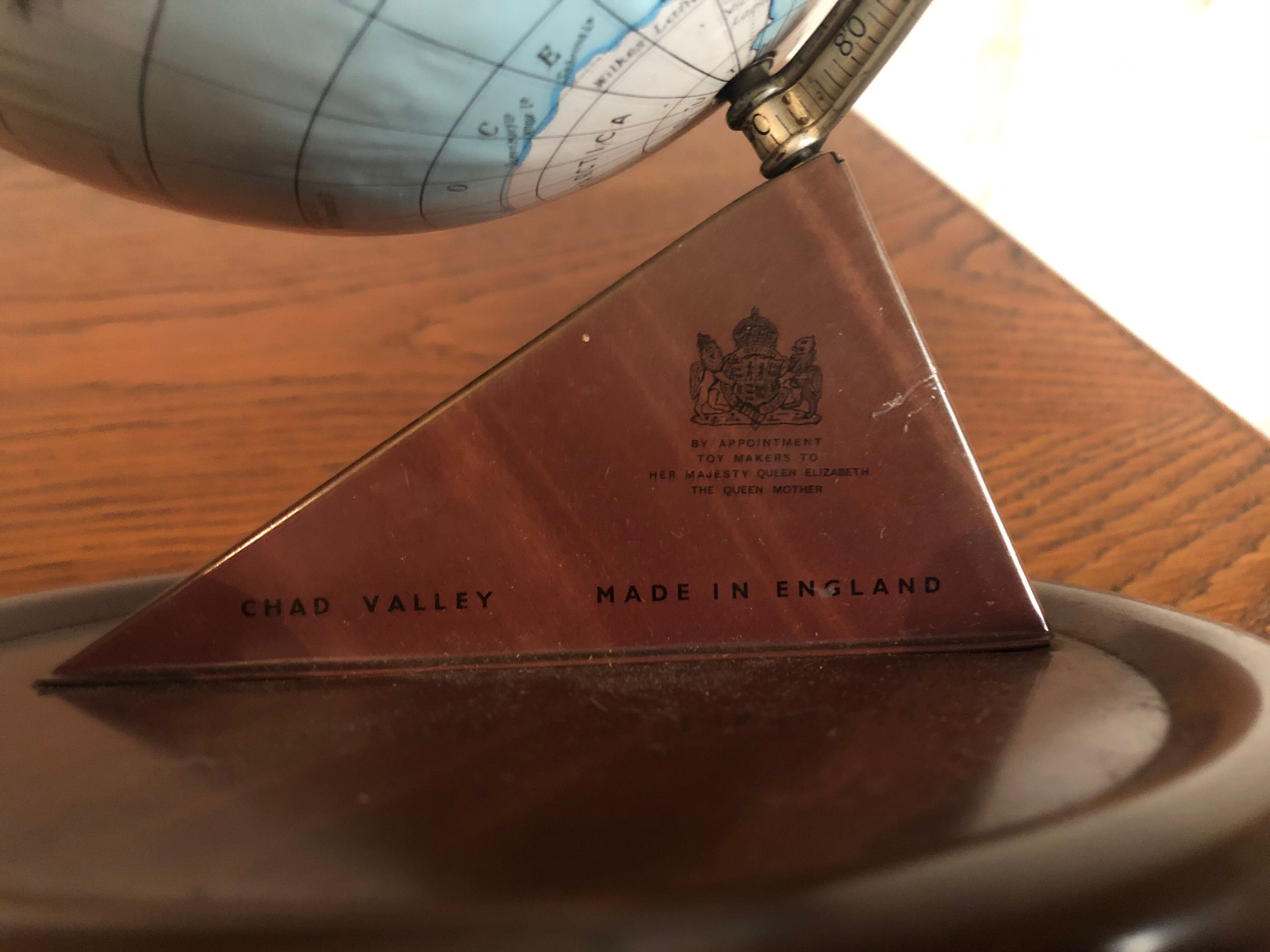 World globe in vintage sheet metal of English origin