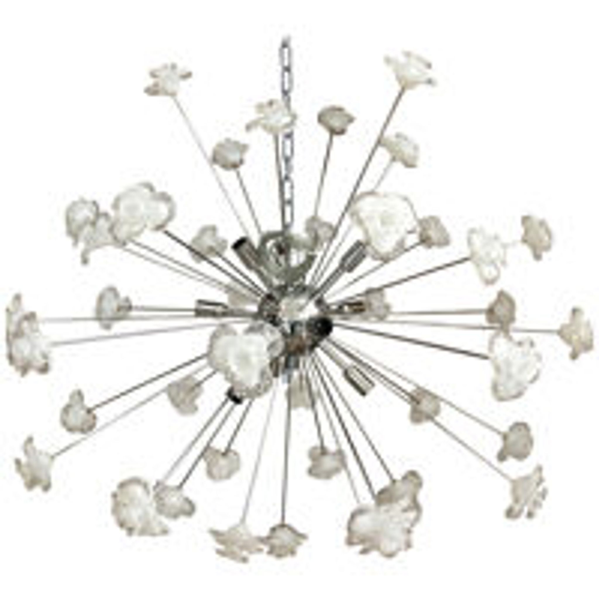 Suspension fleurs blanches verre de murano spoutnik