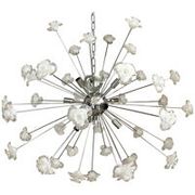Suspension fleurs blanches verre de murano spoutnik