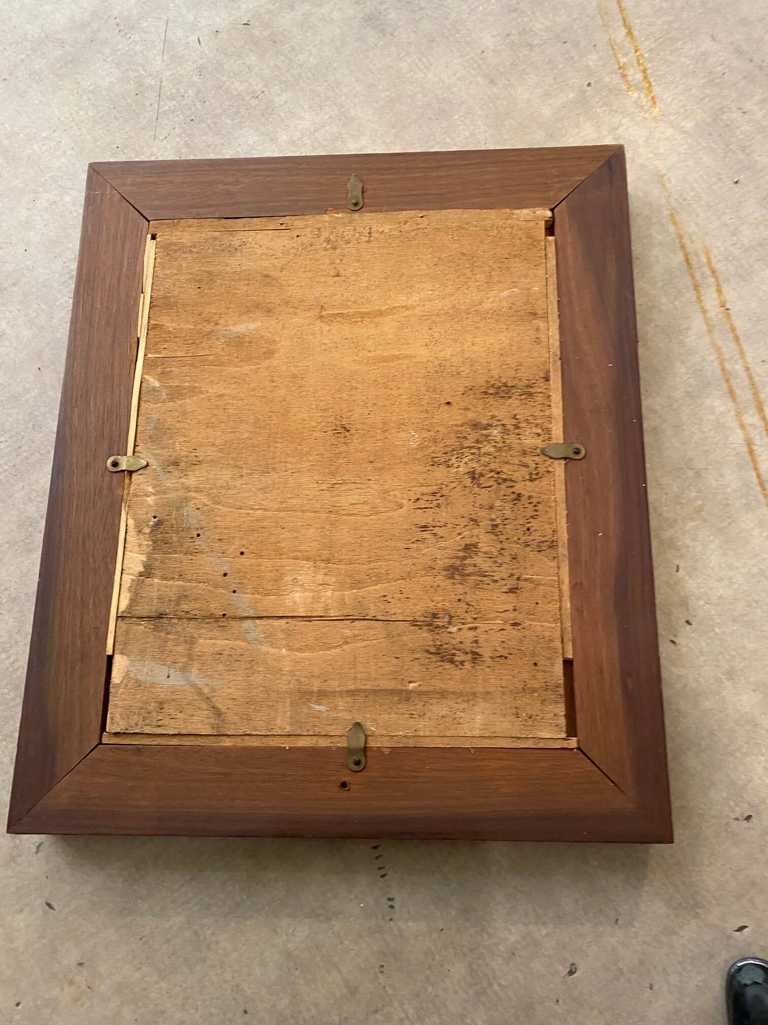 PORTRAIT OF A MAN AND HIS GUITAR OIL PAINTING 1940S