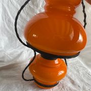 Lustre suspension, vintage, opaline, Orange Annee70