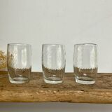 9 small vintage twisted glasses