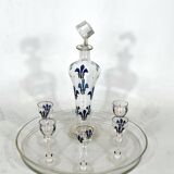 Italian Art Nouveau glass liquor set from 1920s