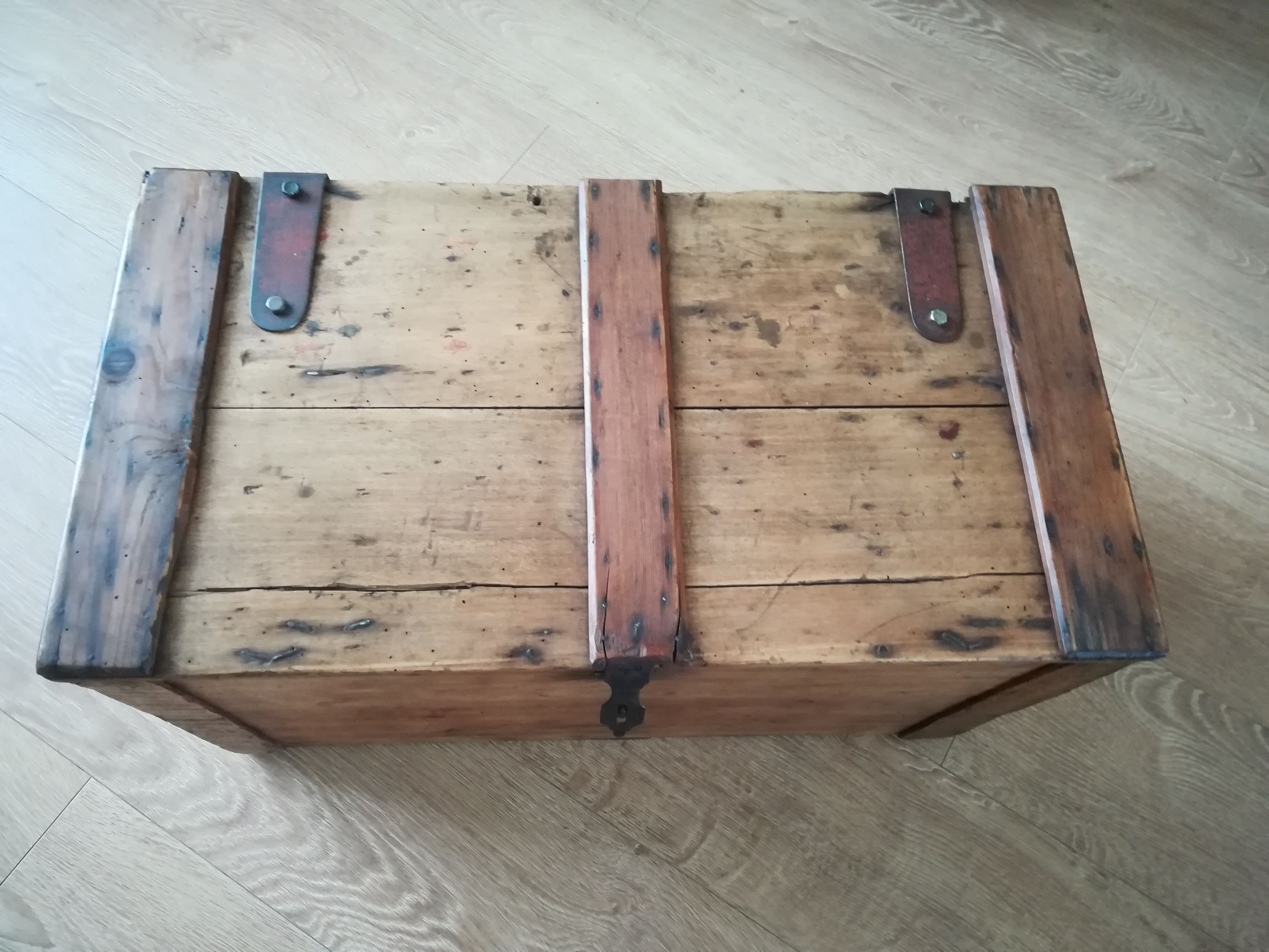 Old waxed wood chest