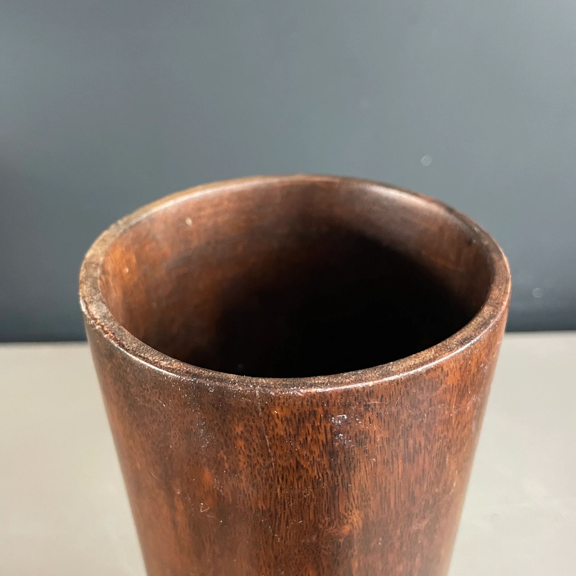 Vintage wooden plant pot