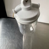 Art Deco ceiling pendant lamp in porcelain & glass