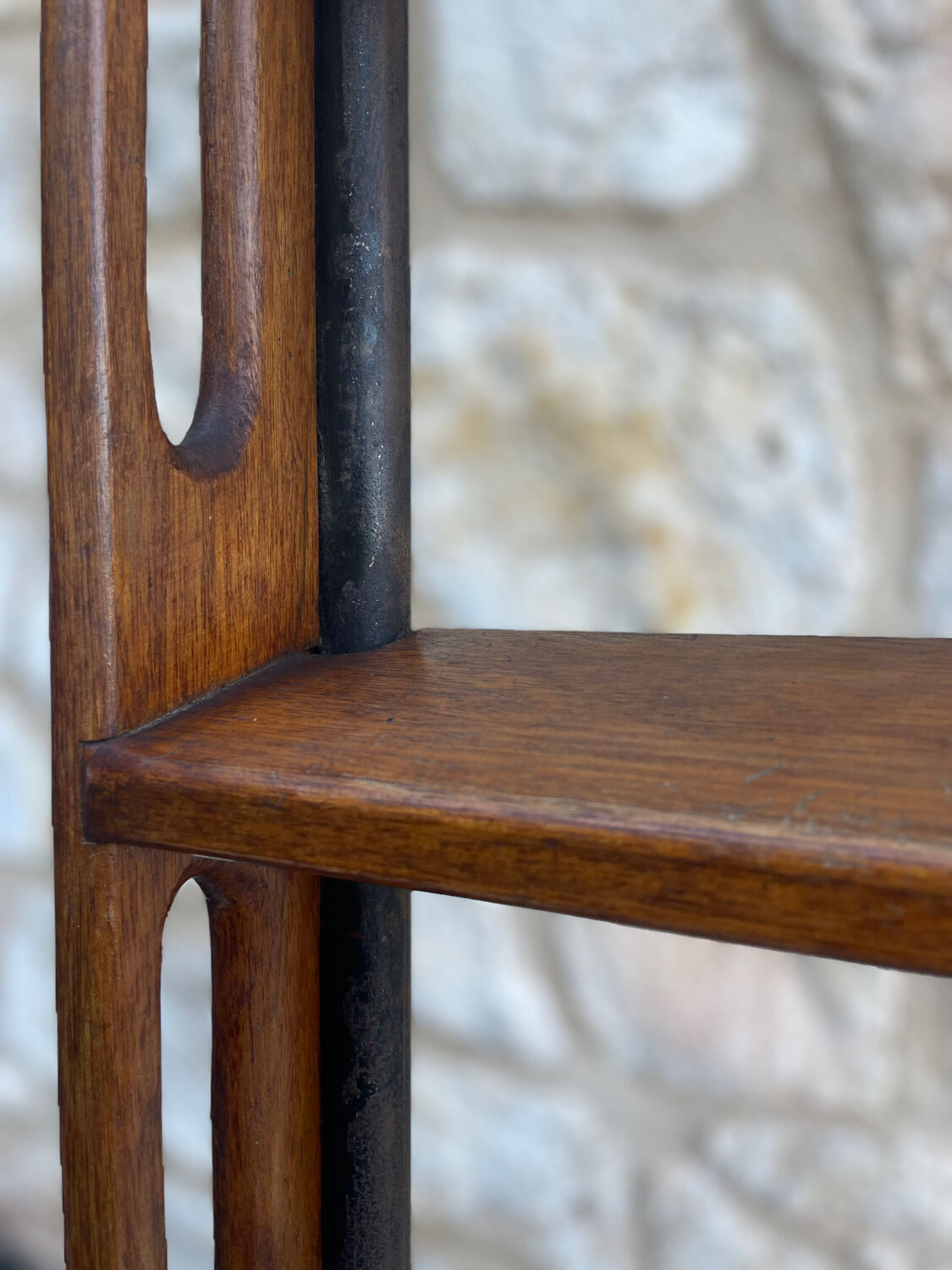 Wooden and iron boat ladder
