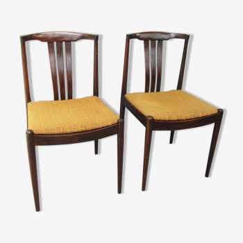 Danish Modern Slat Back Dining Chairs in Rosewood, Set of 2