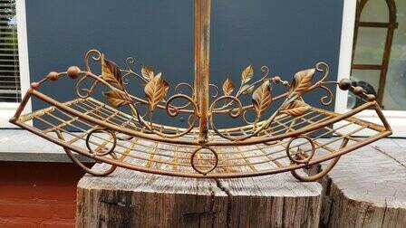 Wrought iron basket with handle large