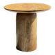 Side table in solid teak with a circular top, column base H51.5 D50.