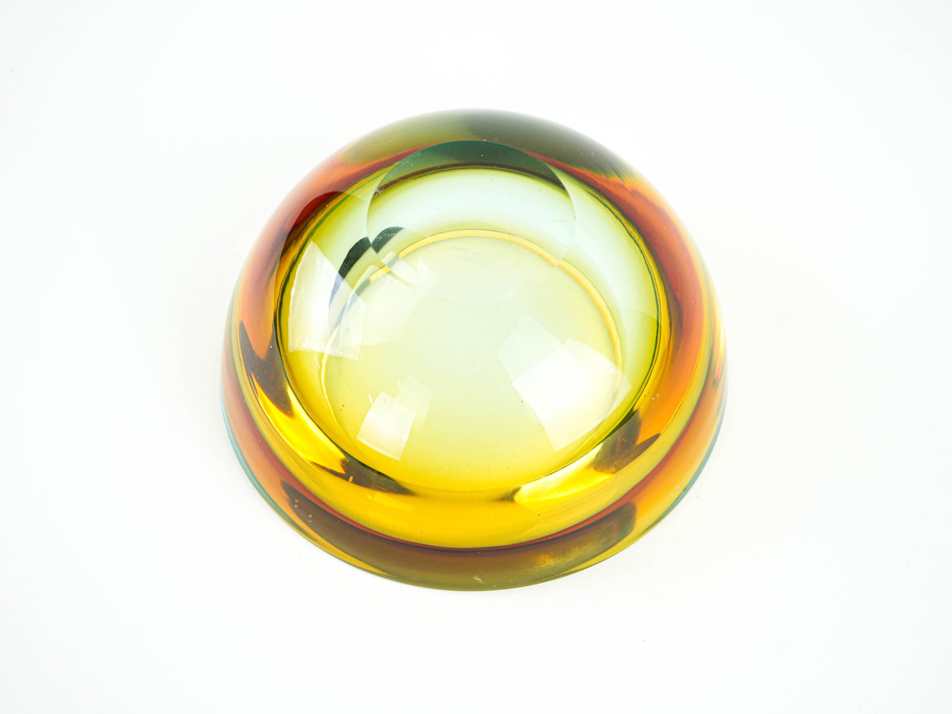 Glass bowl, Murano glass, 1970s, made in Italy