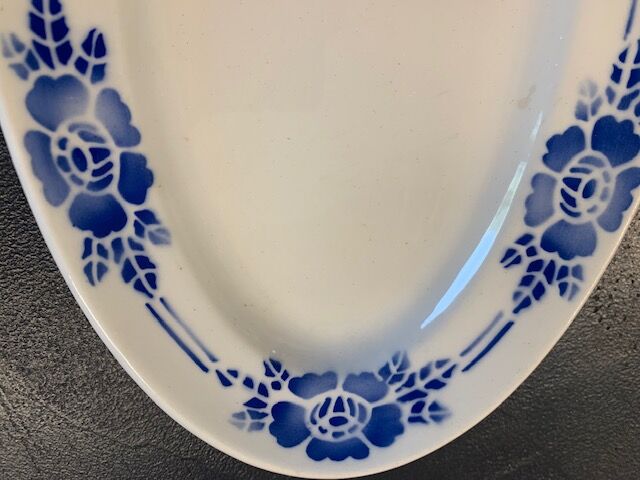 Raviers in pair blue floral pattern