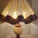 Grande lampe à poser albâtre et bois