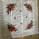 Linen tablecloth with embroidered flowers