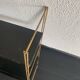 Vintage 1960 String wall shelf black and gold - 60 x 48 cm