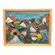 Original Swedish Oil on Panel – "Village Scene (Thick Impasto)" – Signed – Vintage and Framed