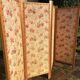 Paravent 1930 fleurs roses shabby dans son jus 