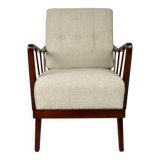 Art Deco Beige Boucle Armchair, 1960s