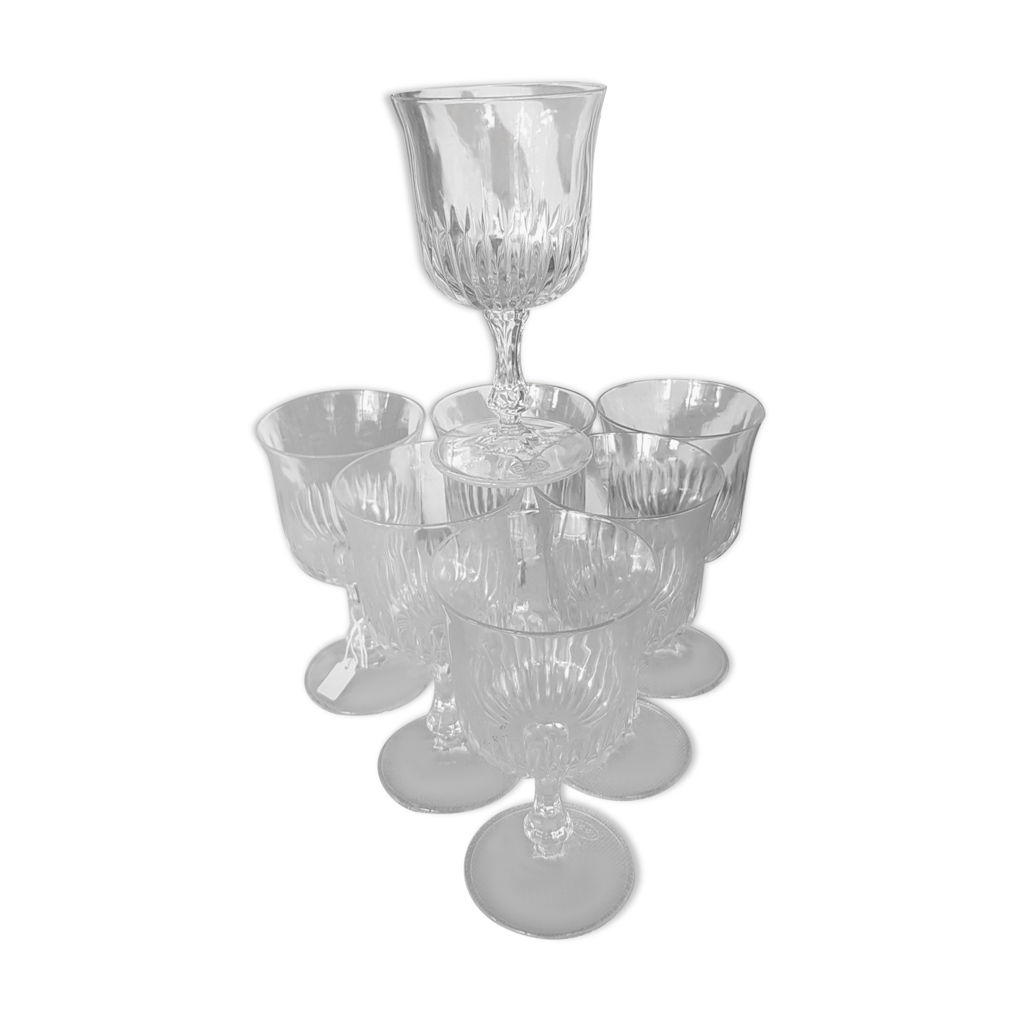 Set of 7 glasses on foot