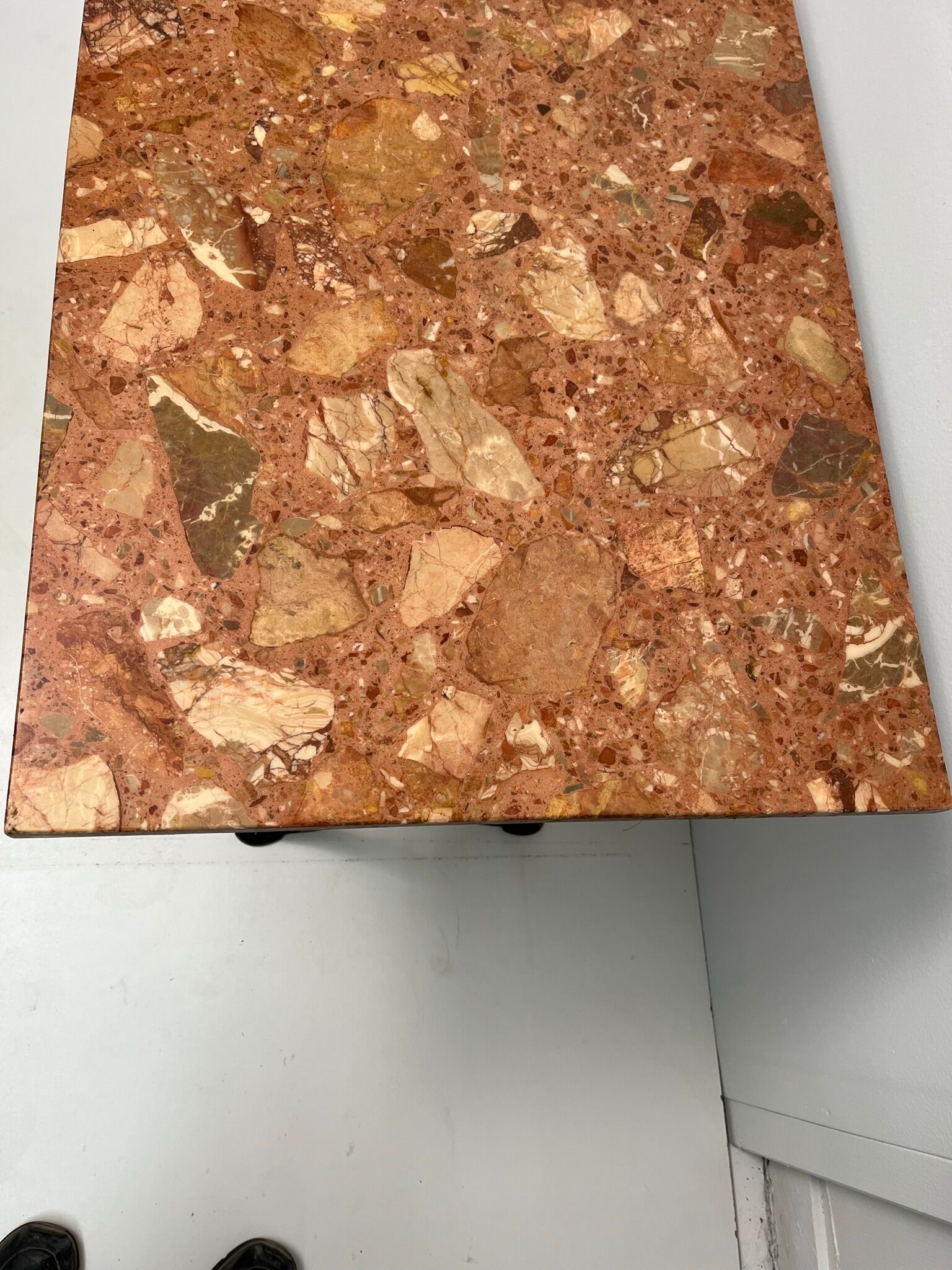 Pink marble bistro table from the early 20th century