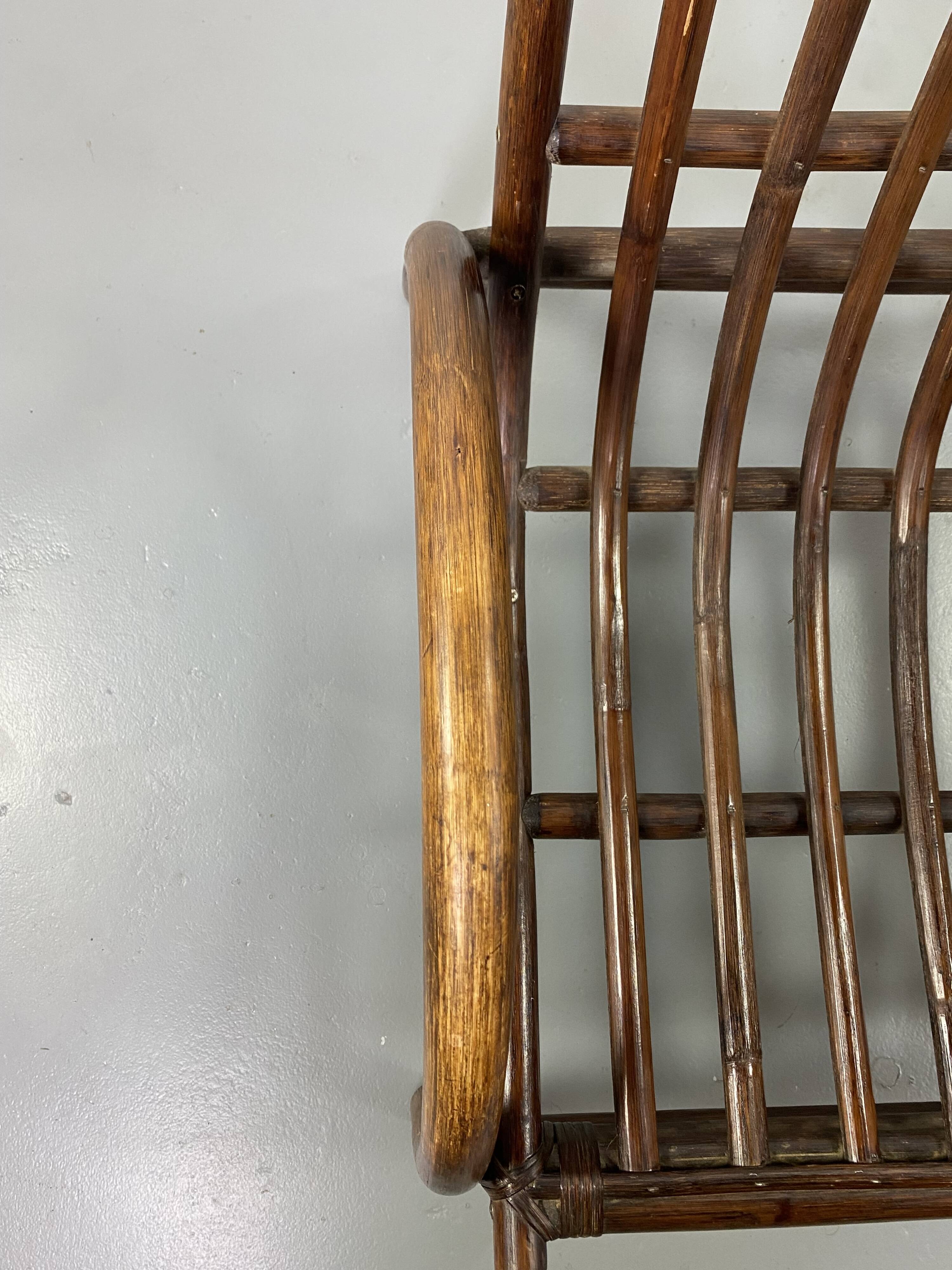 Rattan and bamboo armchair