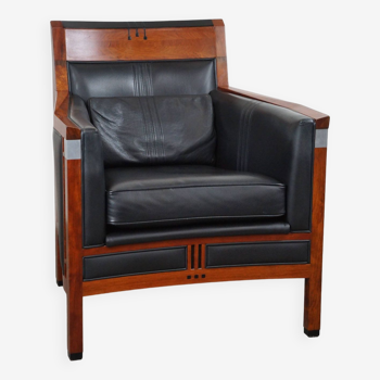 En très bon état fauteuil Schuitema fauteuil design ArtDéco cuir noir de la maison Decoforma s