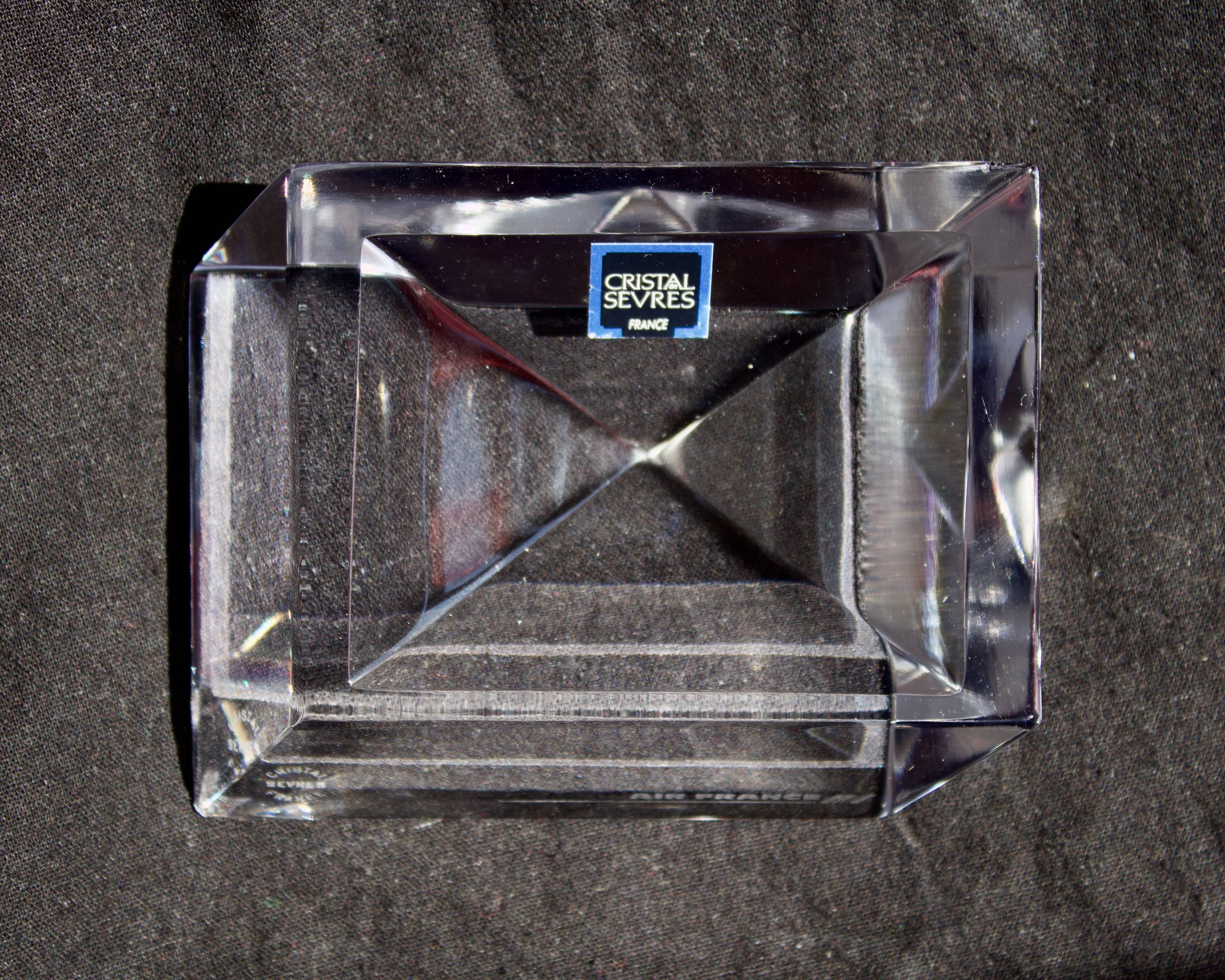 Ancient sevre crystal ashtray Air France 1970