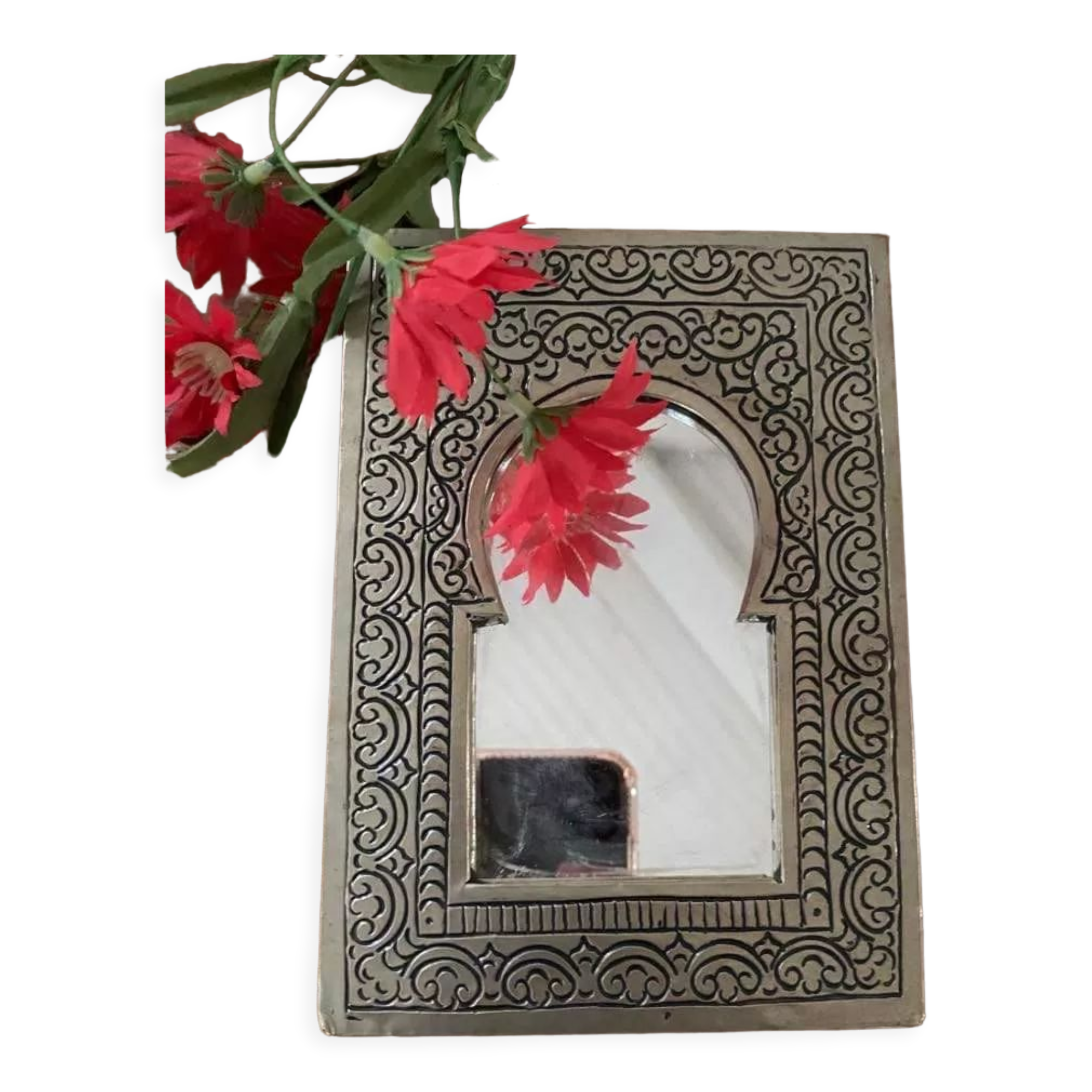 Oriental mirror silver metal
