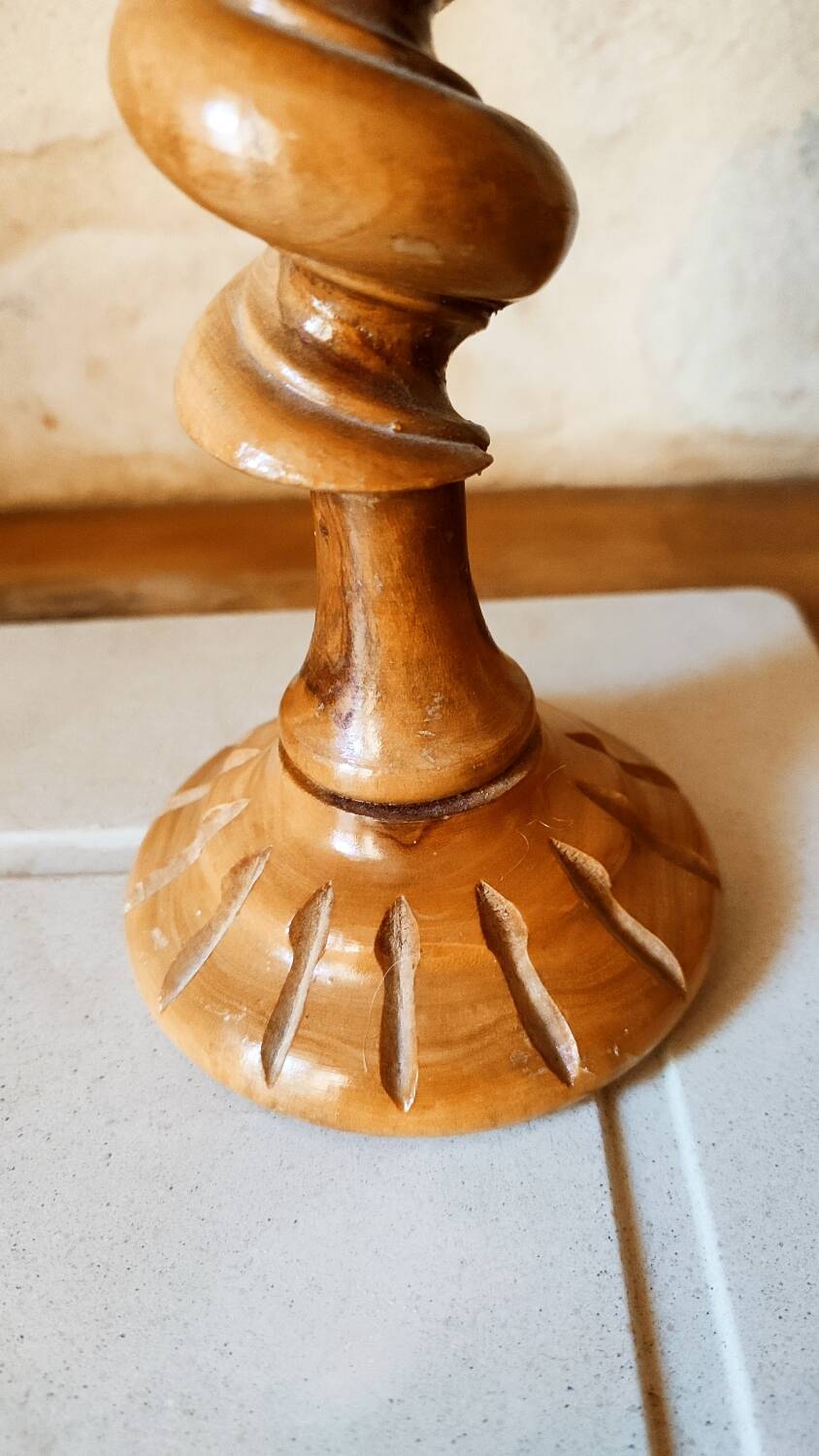 Wooden candle holder