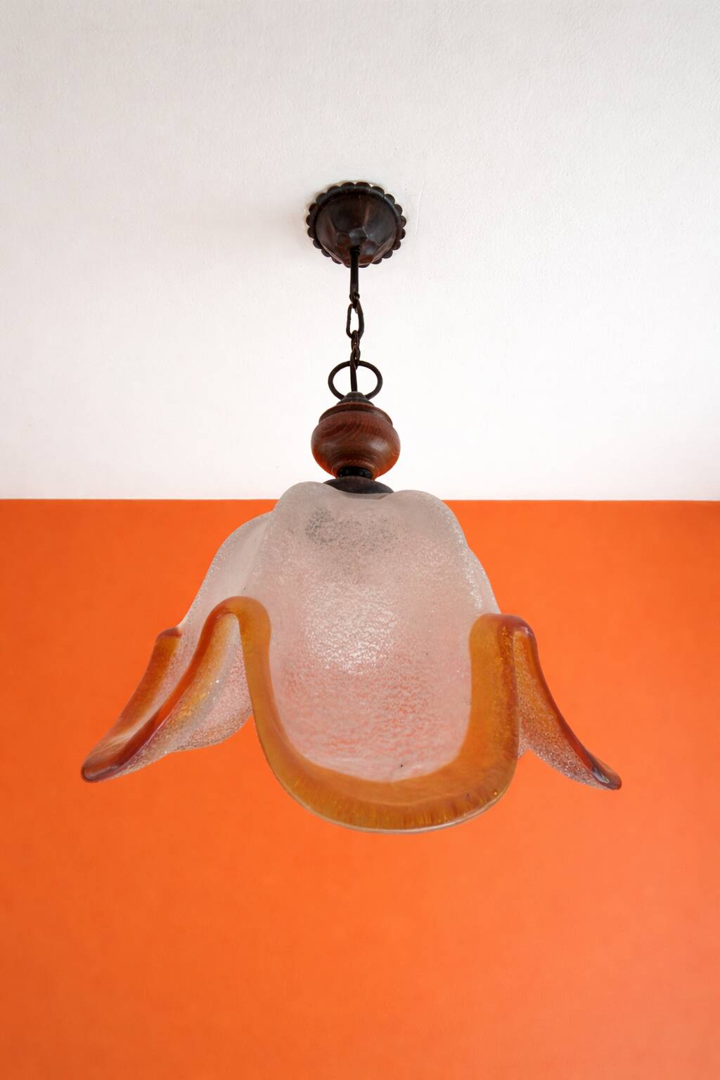Tulip flower chandelier Mazzega / Murano style
