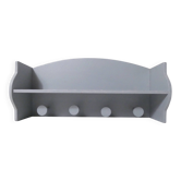 vintage grey painted wooden coat rack shelf