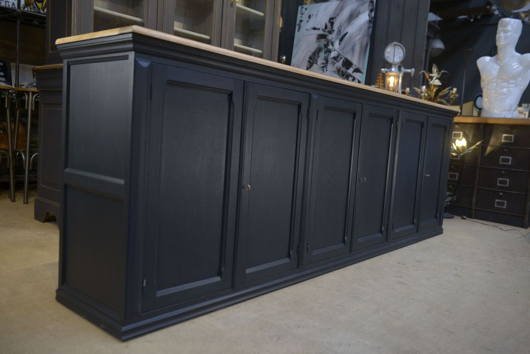 Enfilade à 6 portes 1920 patiné noir