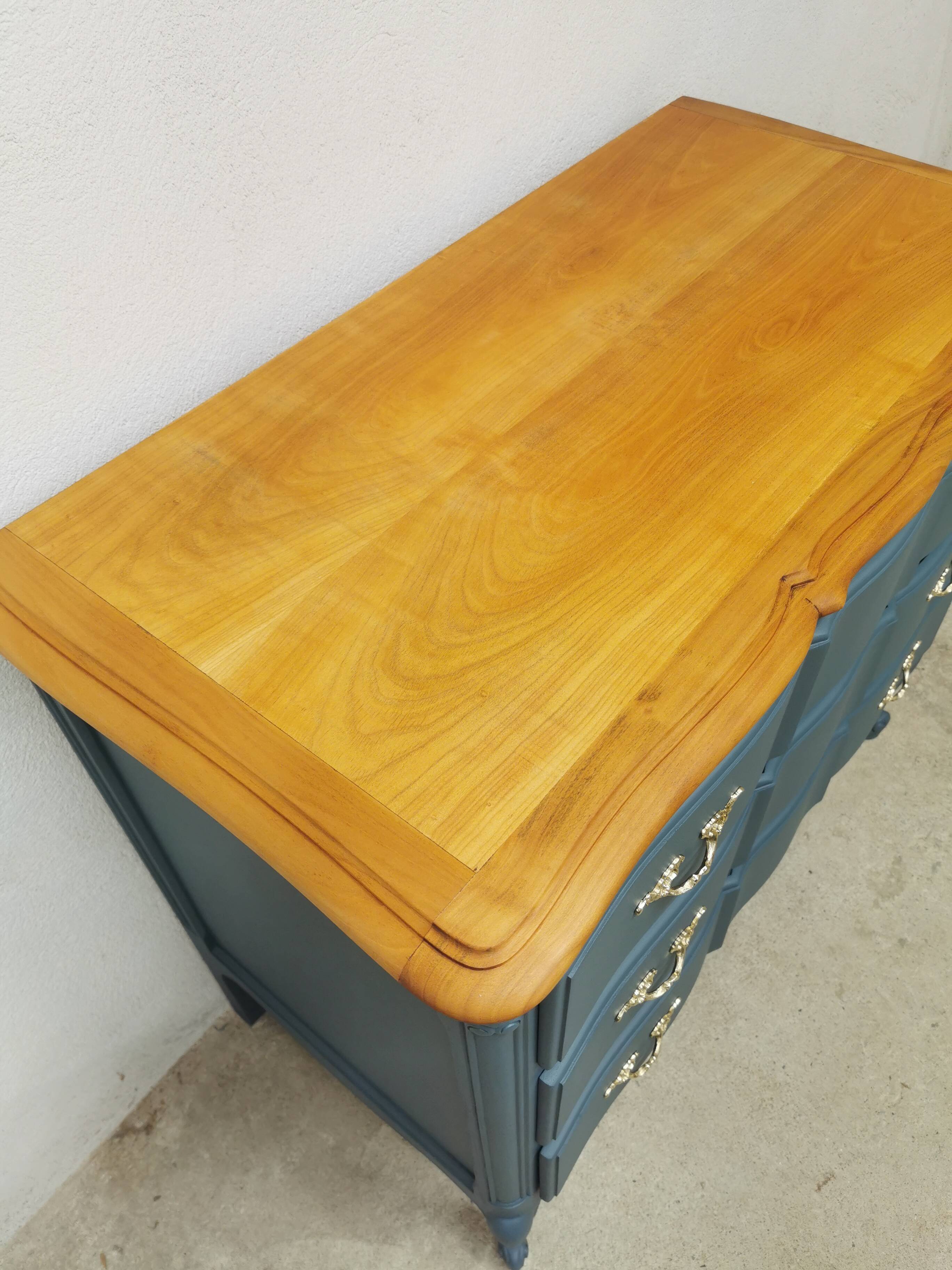 Vintage cherry wood commode refurbished