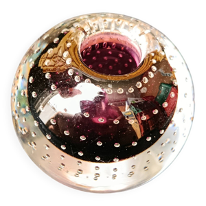 Petit bougeoir en verre - violet