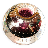 Small purple bubble glass candlestick