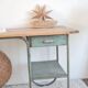 Wood and metal desk circa the 1950s.