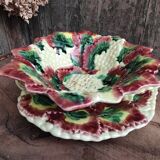 Vintage french majolica serving bowl for grapes