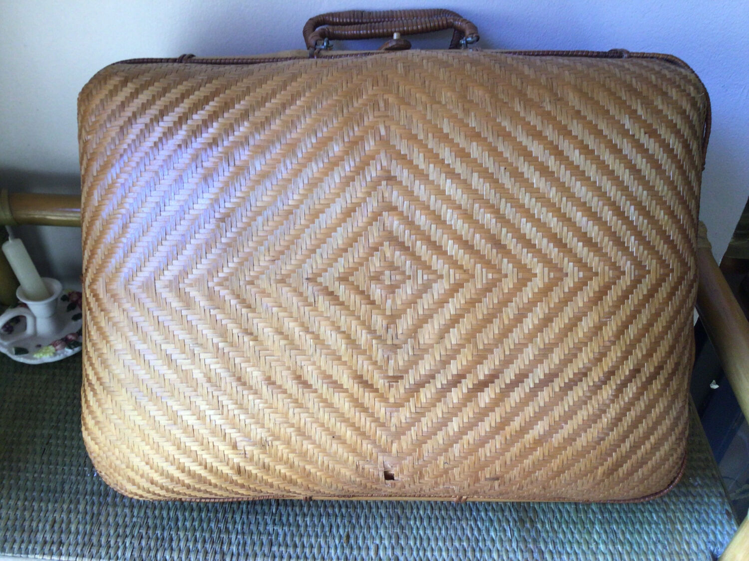 Vintage bamboo suitcase