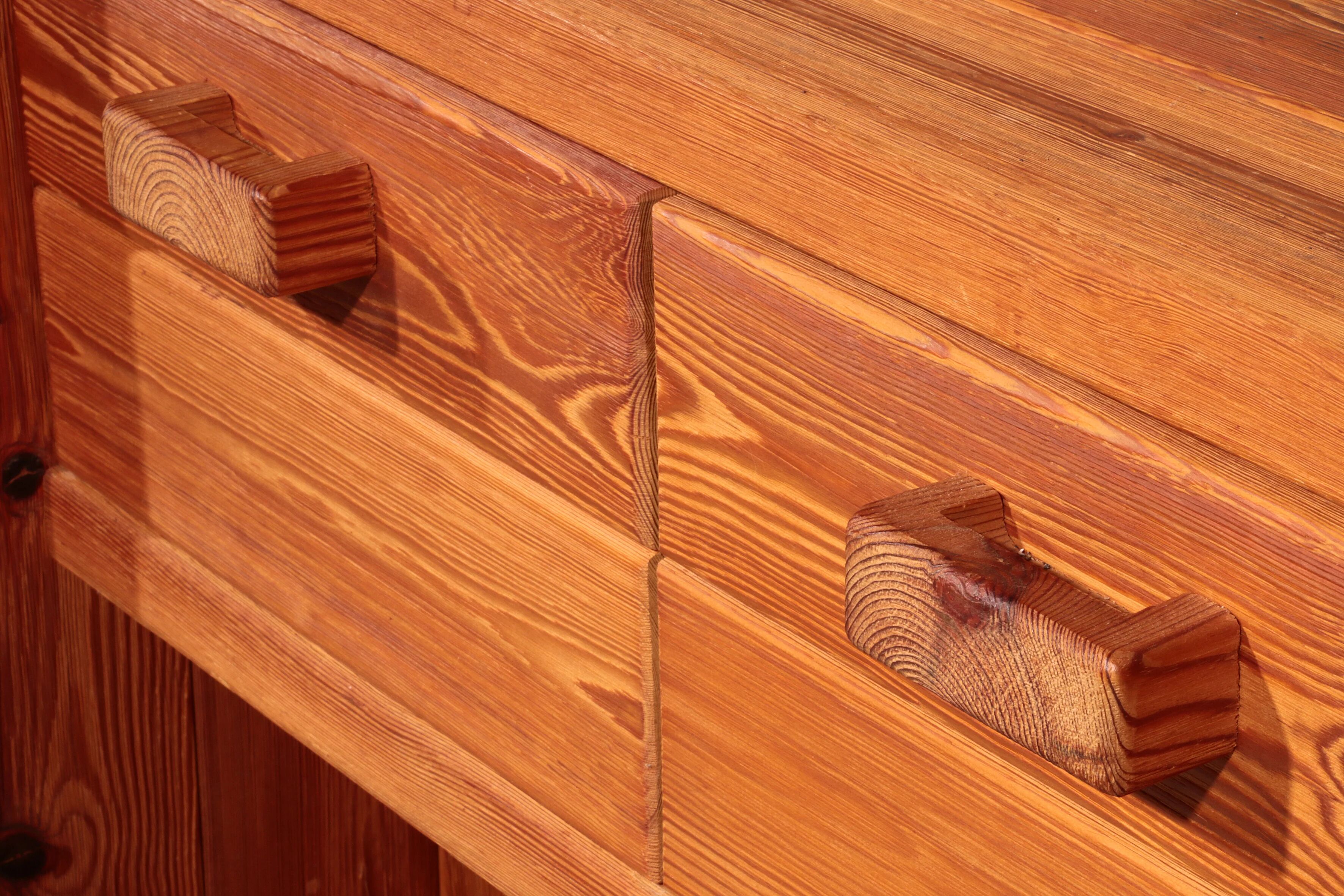 Scandinavian Brutalist pine cabinet by Hans Frydendal